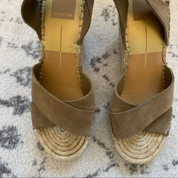 Dolce Vita Tan Ankle Strap Espadrille Wedges size 8 - Picture 10 of 11